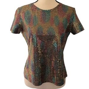 Eva Laurel vintage sequin top size PS multicolored